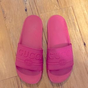 Pink Gucci slides
